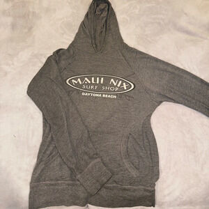 "Maui Nix Surf Shop Signature Lightweight Hoodie - Gray (Size Small)"